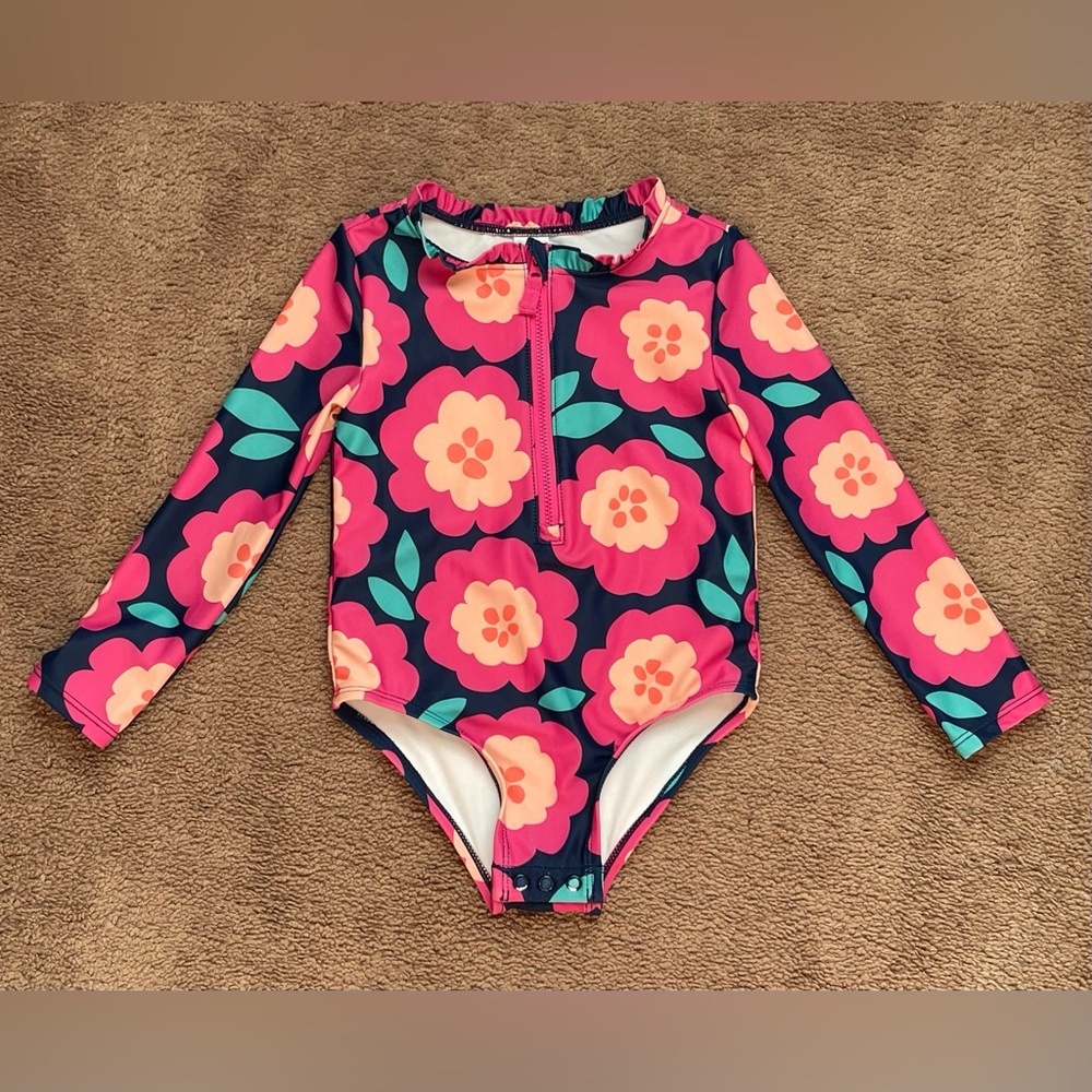 Carter’s Just One You Toddler Girls’ Long Sleeve One-Piece Rash Guard